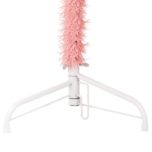 Slim Artificial Half Christmas Tree with Stand Pink 180cm - Image 7