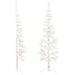 Slim Artificial Half Christmas Tree with Stand White 180cm