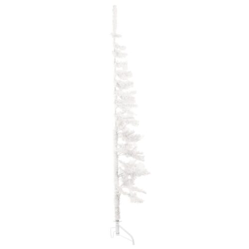 Slim Artificial Half Christmas Tree with Stand White 180cm - Image 4