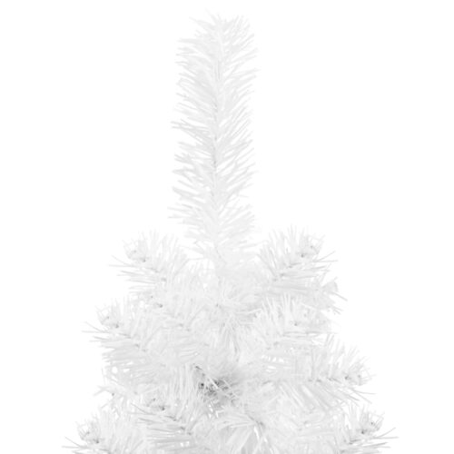 Slim Artificial Half Christmas Tree with Stand White 180cm - Image 5