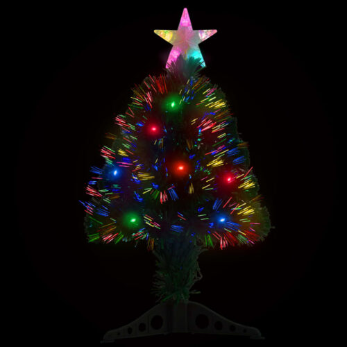 Pre-lit Christmas Tree with Stand 64cm Fibre Optic - Image 3