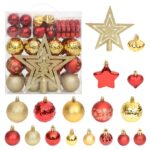 70-Piece Christmas Bauble Set Gold Red