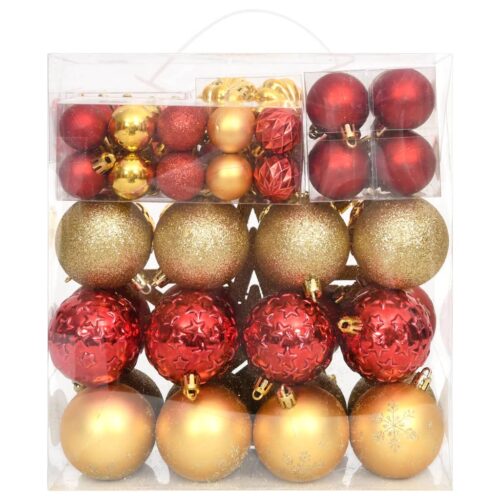 70-Piece Christmas Bauble Set Gold Red - Image 3