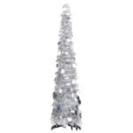 Pop-up Artificial Christmas Tree Silver 120cm PET