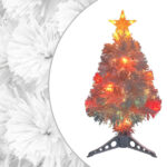 Artificial Pre-lit Christmas Tree White 64cm Fibre Optic