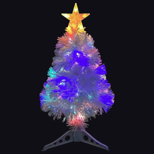 Artificial Pre-lit Christmas Tree White 64cm Fibre Optic - Image 4
