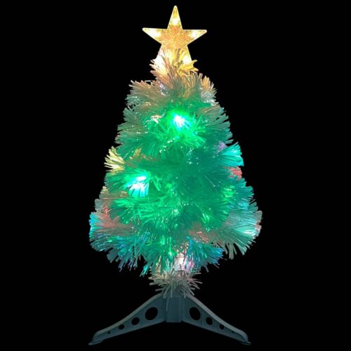 Artificial Pre-lit Christmas Tree White 64cm Fibre Optic - Image 5