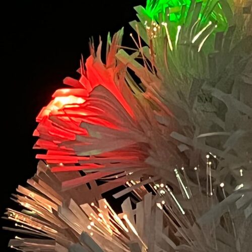 Artificial Pre-lit Christmas Tree White 64cm Fibre Optic - Image 6