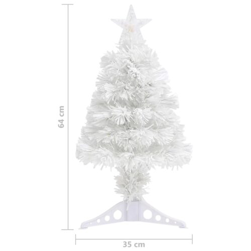 Artificial Pre-lit Christmas Tree White 64cm Fibre Optic - Image 10