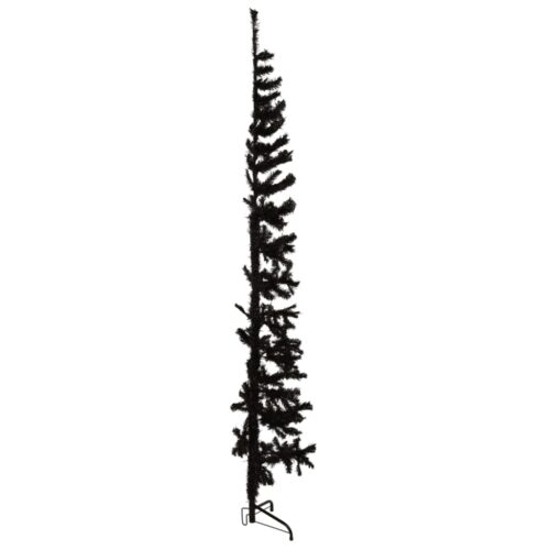 Slim Artificial Half Christmas Tree with Stand Black 210cm - Image 4