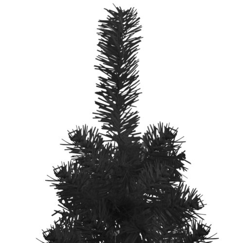 Slim Artificial Half Christmas Tree with Stand Black 210cm - Image 5