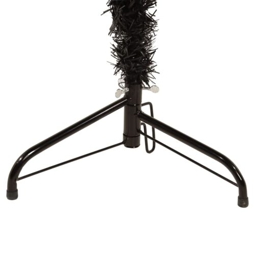 Slim Artificial Half Christmas Tree with Stand Black 210cm - Image 6