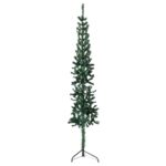 Slim Artificial Half Christmas Tree with Stand Green 210cm