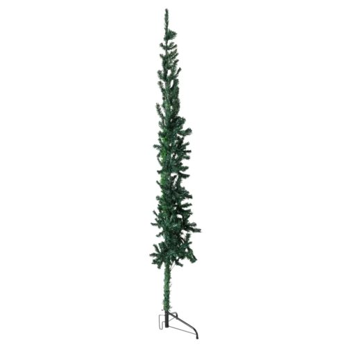 Slim Artificial Half Christmas Tree with Stand Green 210cm - Image 2