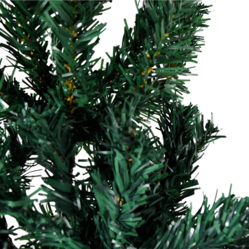 Slim Artificial Half Christmas Tree with Stand Green 210cm - Image 4