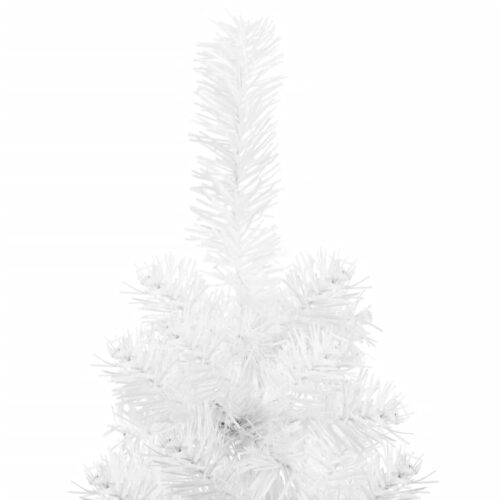 Slim Artificial Half Christmas Tree with Stand White 210cm - Image 5
