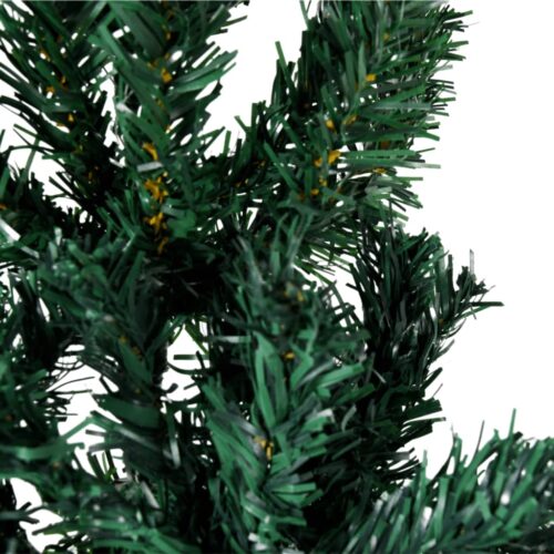 Slim Artificial Half Christmas Tree with Stand Green 180cm - Image 5