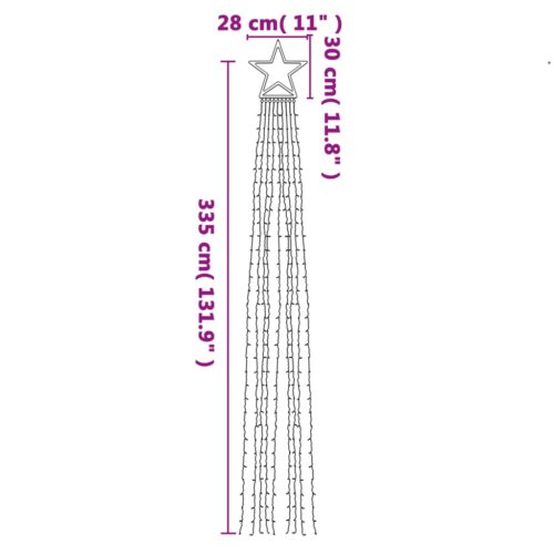 Christmas Tree Light 320 LEDs Cold White 375cm - Image 10