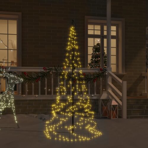 Christmas Tree on Flagpole Warm White 200 LEDs 180cm