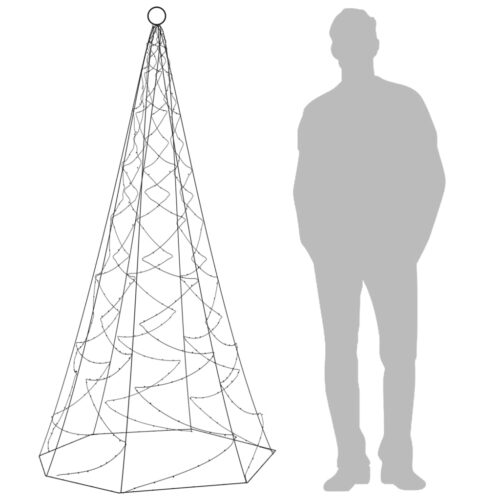 Christmas Tree on Flagpole Warm White 200 LEDs 180cm - Image 10