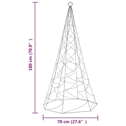 Christmas Tree on Flagpole Warm White 200 LEDs 180cm - Image 11