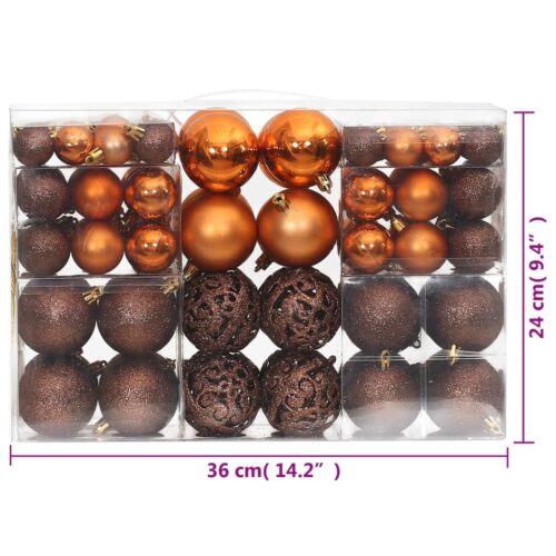 Christmas Baubles 100pcs Brown 3 / 4 / 6cm - Image 9
