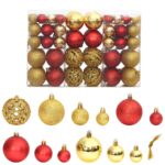 Christmas Baubles 100pcs Gold Wine Red 3 / 4 / 6cm