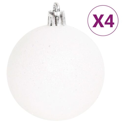 70-Piece Christmas Bauble Set Silver White - Image 6