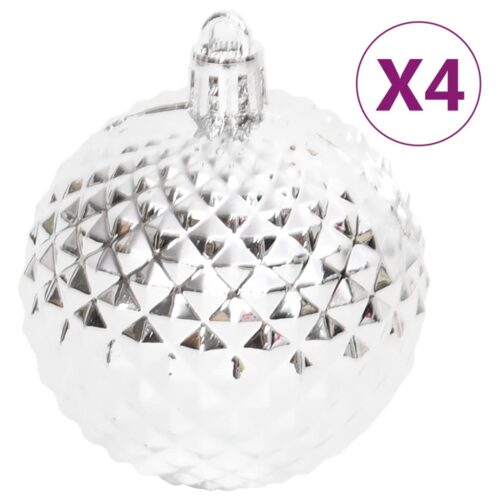 70-Piece Christmas Bauble Set Silver White - Image 7