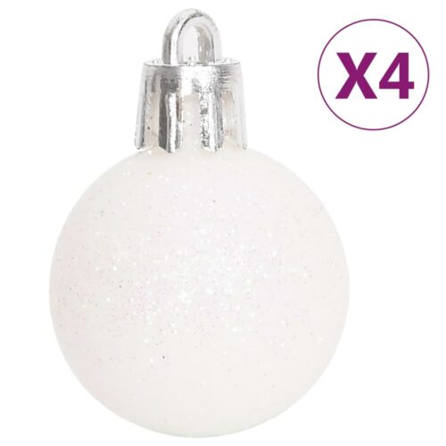 70-Piece Christmas Bauble Set Silver White - Image 9