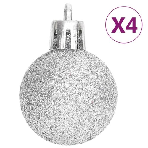70-Piece Christmas Bauble Set Silver White - Image 11