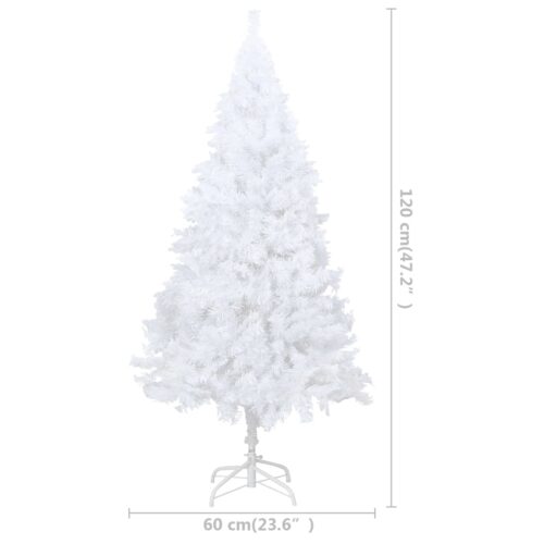 Artificial Christmas Tree with Thick Branches White 120cm PVC - Image 6