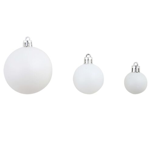 100-Piece Christmas Ball Set 3/4/6cm White/Grey - Image 6