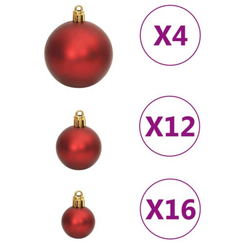 111-Piece Christmas Bauble Set Red Polystyrene - Image 7