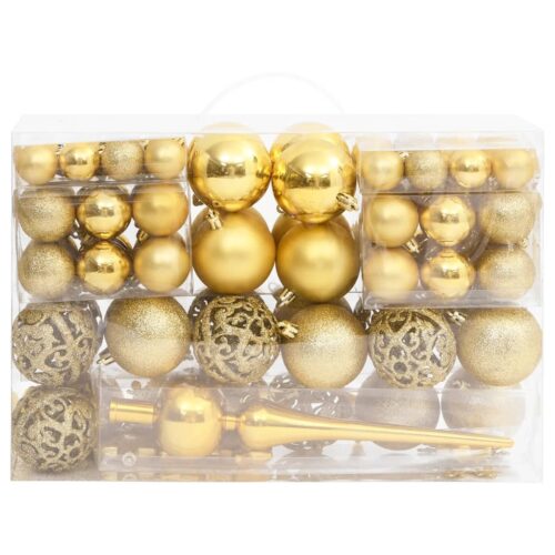 111-Piece Christmas Bauble Set Gold Polystyrene - Image 3