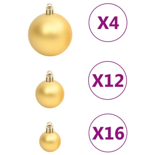 111-Piece Christmas Bauble Set Gold Polystyrene - Image 5