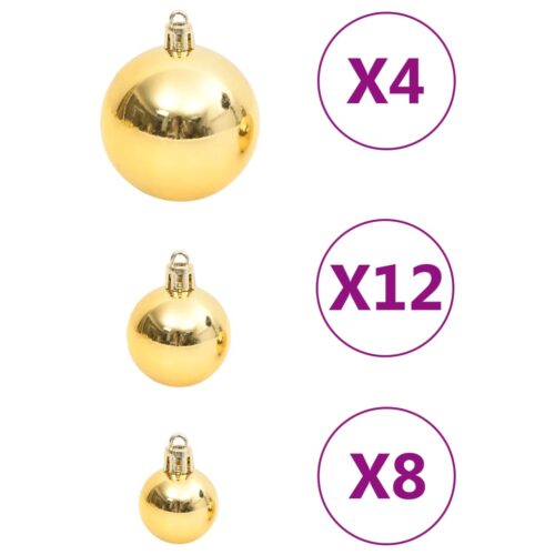 111-Piece Christmas Bauble Set Gold Polystyrene - Image 6