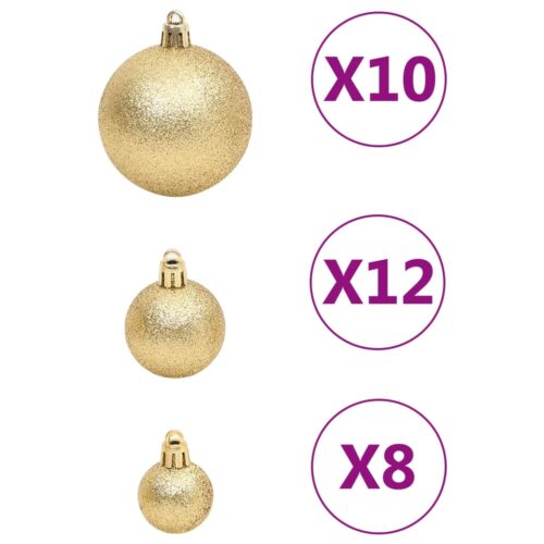 111-Piece Christmas Bauble Set Gold Polystyrene - Image 7