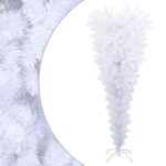Upside-down Artificial Christmas Tree with Stand White 150cm