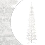 Slim Artificial Half Christmas Tree with Stand White 240cm