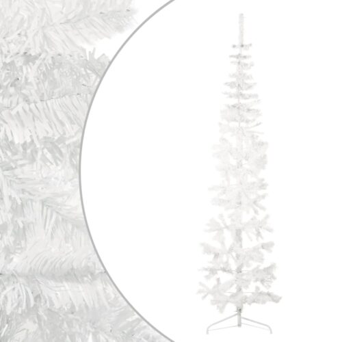 Slim Artificial Half Christmas Tree with Stand White 240cm