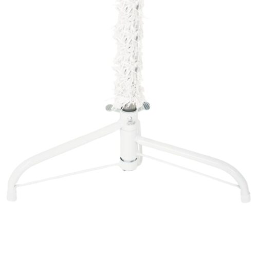 Slim Artificial Half Christmas Tree with Stand White 240cm - Image 6