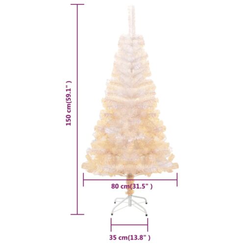 Artificial Christmas Tree with Iridescent Tips White 150cm PVC - Image 6
