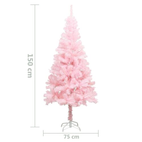 Artificial Christmas Tree with Stand Pink 150cm PVC - Image 5