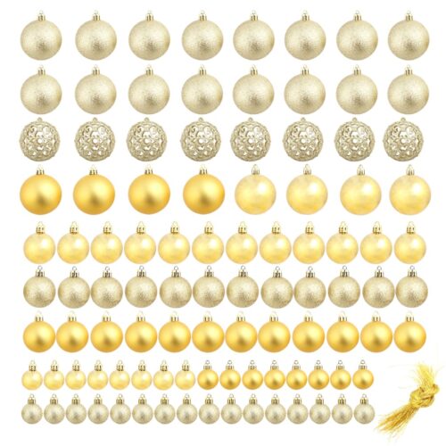 100-Piece Christmas Ball Set 3/4/6cm Gold - Image 2