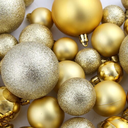 100-Piece Christmas Ball Set 3/4/6cm Gold - Image 11