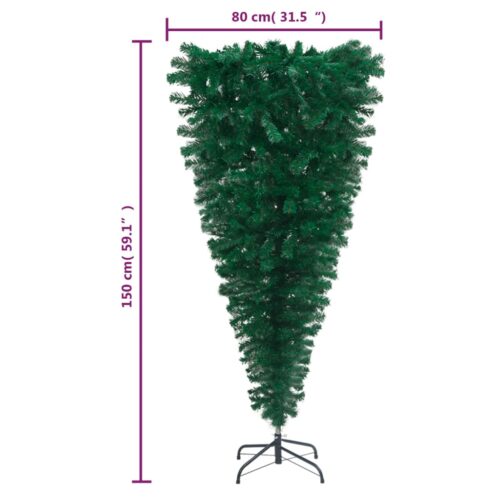 Upside-down Artificial Christmas Tree with Stand Green 150cm - Image 5