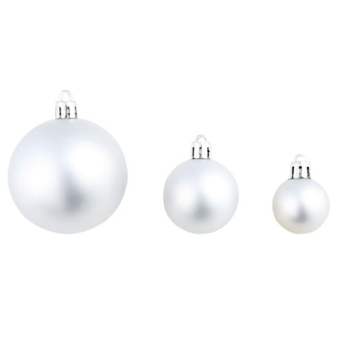 100-Piece Christmas Ball Set 3/4/6cm Silver - Image 8