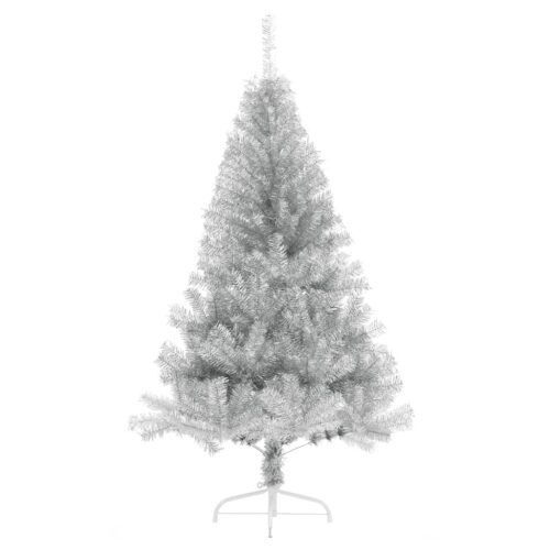 Artificial Half Christmas Tree with Stand Silver 150cm PET - Image 2