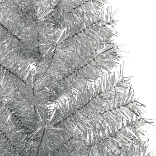Artificial Half Christmas Tree with Stand Silver 150cm PET - Image 5